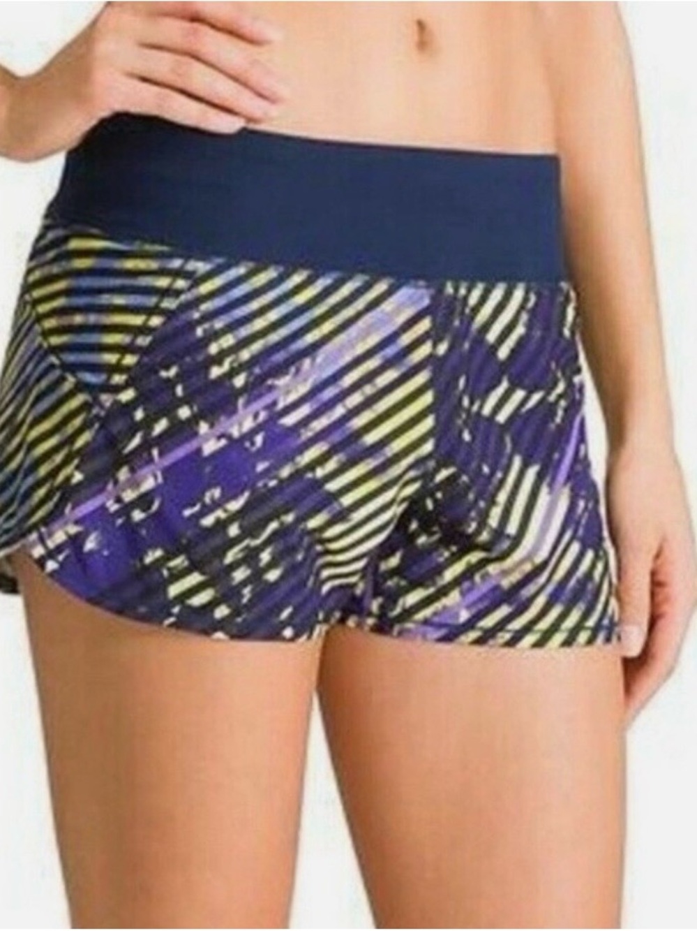 Athleta Pulse Striped Running Shorts